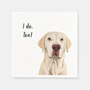 En Papier Serviette de cocktail personnalisée White Dog