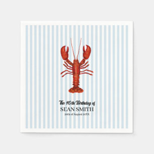 En Papier Serviette de cuisson de homard personnalisée bleu 