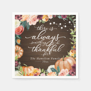 En Papier Serviette de dîner de Thanksgiving Floral Chic Rus
