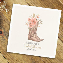 Serviette de douche de mariage de cowgirl à bottes