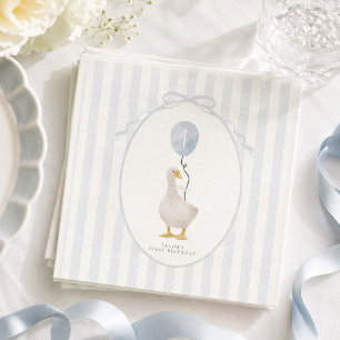 En Papier Serviette de fête d'anniversaire Blue One Silly Go