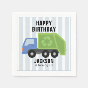 En Papier Serviette de fête d'anniversaire de camion à ordur