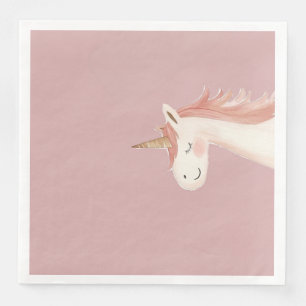 En Papier Serviette de fête d'anniversaire Licorne 