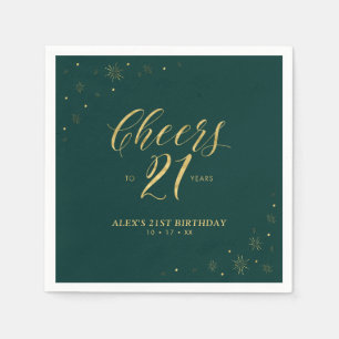 En Papier Serviette de fête d'anniversaire moderne Gold & Gr