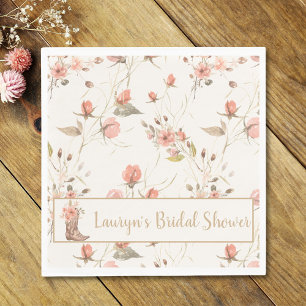 En Papier Serviette de Fête de Fiançailles Cowgirl Fleurs à 