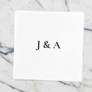 En Papier Serviette de mariage à initiales personnalisées