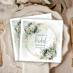 En Papier Serviette de mariage bohème avec feuillage doré