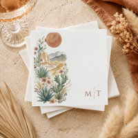 Serviette de mariage botanique du désert