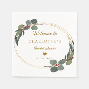 En Papier Serviette de mariage Eucalyptus moderne et élégant