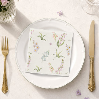 En Papier Serviette de mariage florale English Meadow