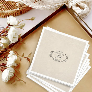 En Papier Serviette de mariage minimaliste vintage