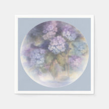 Serviette de table aquarelle Hydrangea lilas pour 