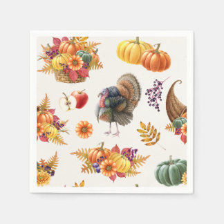 En Papier Serviette de Thanksgiving traditionnelle