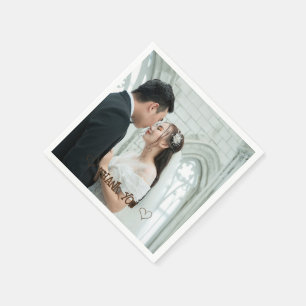 En Papier Serviette de typographie de photo personnalisée