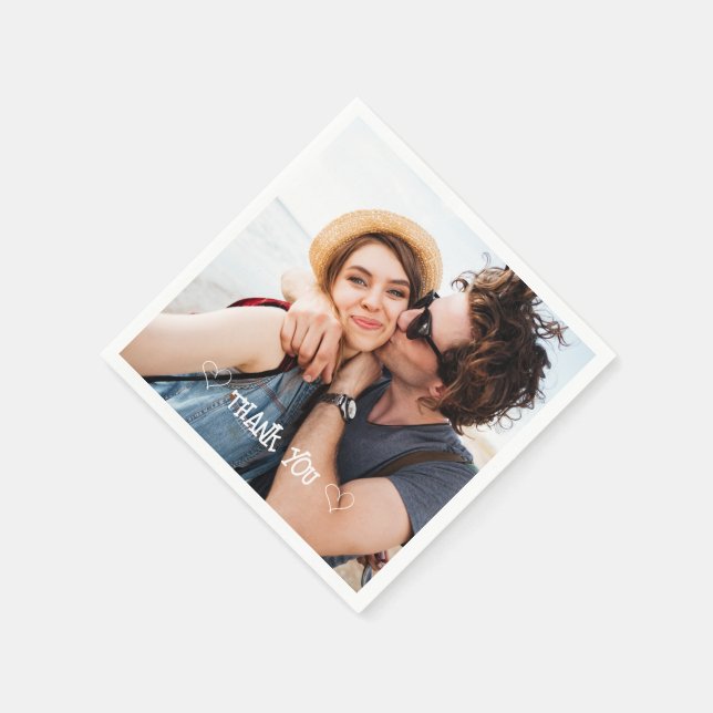 En Papier Serviette de typographie de photo personnalisée (Coin)