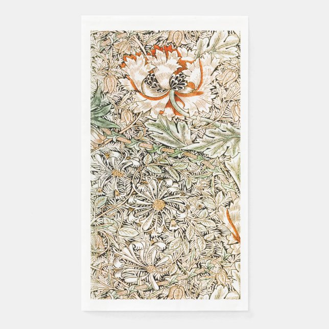 EN PAPIER SERVIETTE D'HÔTE : WILLIAM MORRIS : HONEYSUCKLE (Devant)