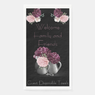 En Papier Serviette d'hôtes jetable Peony Welcome Fam & Frn