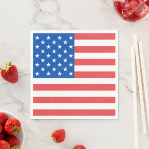 En Papier Serviette Drapeau Américain
