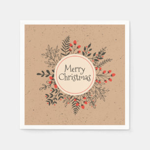 En Papier Serviette florale vintage du Joyeux Noël  