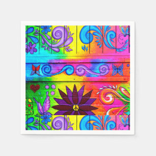 En Papier serviette hippie des années 70 super