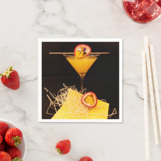 En Papier Serviette - motif cocktail vodka fruit de la passi