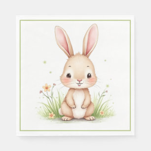 En Papier Serviette personnalisée lapin