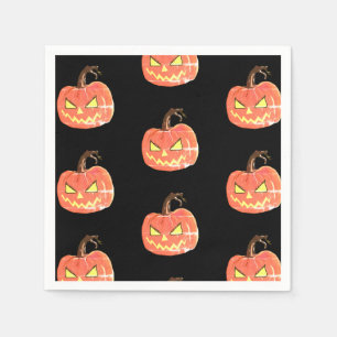 En Papier Serviette pour cocktail de citrouille effrayante d
