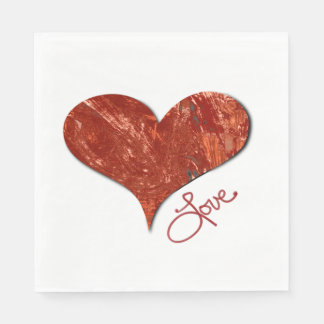 En Papier Serviette Red Love