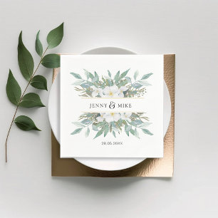 En Papier Serviette simple et élégante d'eucalyptus