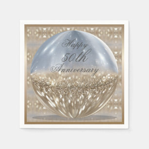 En Papier Serviettes à billes d'or Parties scintillant