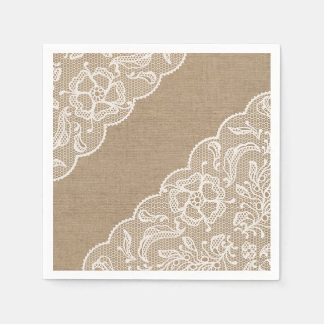 En Papier Serviettes Burlap & Lace (Devant)