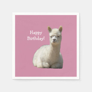 En Papier Serviettes d'anniversaire d'alpaga