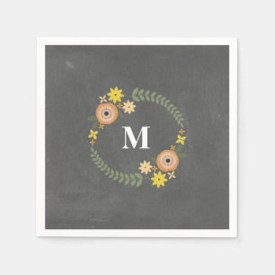 En Papier Serviettes de Mariage de couronne Monogramme inspi