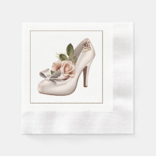 En Papier Serviettes de mariage élégantes avec chaussure Mar