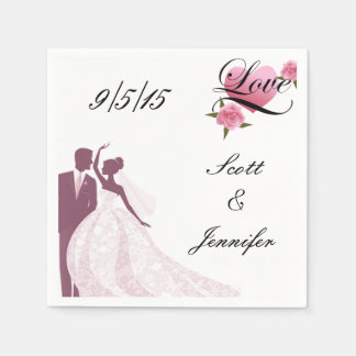 En Papier Serviettes de mariée et de chambre