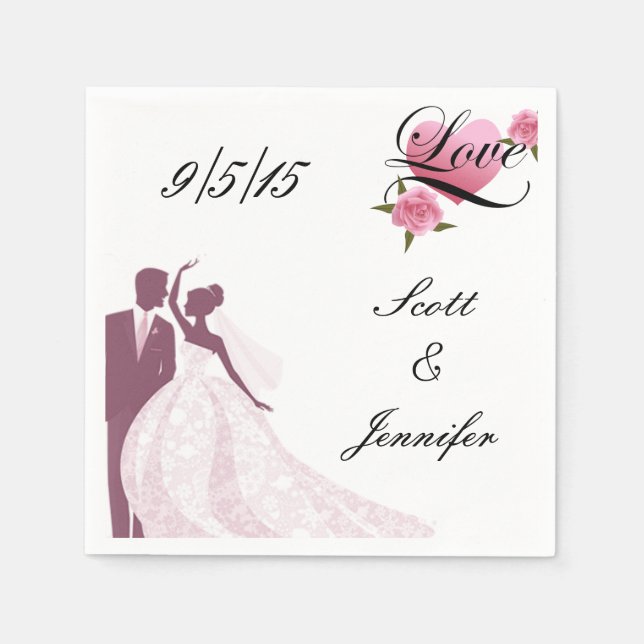 En Papier Serviettes de mariée et de chambre (Devant)