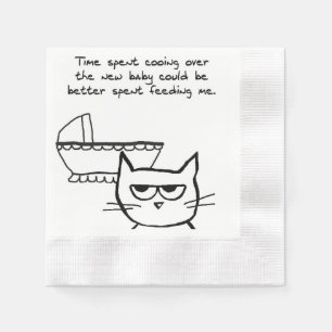 En Papier Serviettes drôles de baby shower - le chat n'est