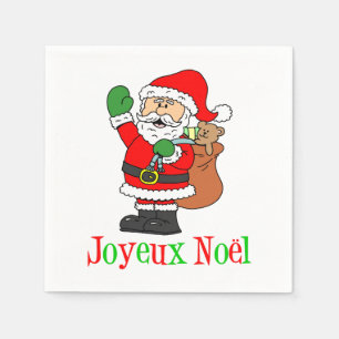 En Papier Serviettes françaises de Noël de Joyeux Noel Pè