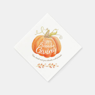 En Papier Serviettes friendsgiving d'art d'aquarelle de