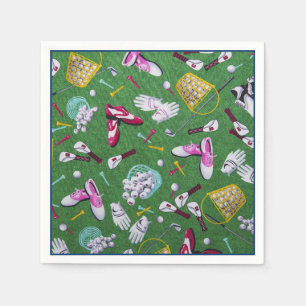 En Papier Serviettes Girly de motif de golf