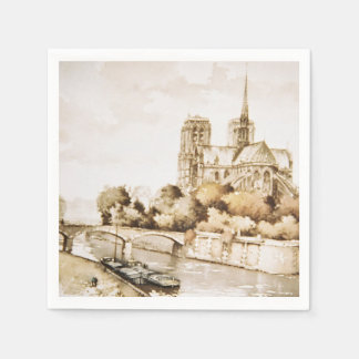 En Papier Serviettes imprimées de la cathédrale Notre-Dame