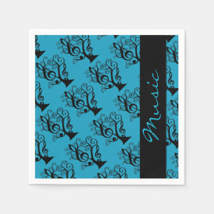 En Papier Serviettes noires et turquoises d'arbre de clef