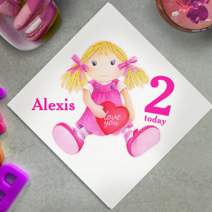 En Papier Serviettes pour 2e anniversaire de filles de l'art