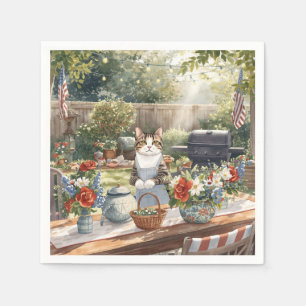 En Papier Serviettes pour chat du 4 juillet Serviette de fêt