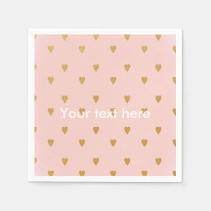 En Papier Serviettes pour fête d'anniversaire avec cœurs dor