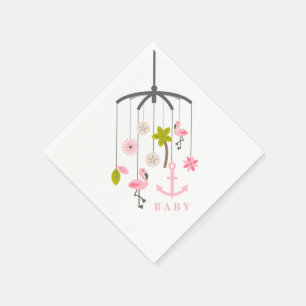 En Papier Serviettes roses modernes mobiles de baby shower