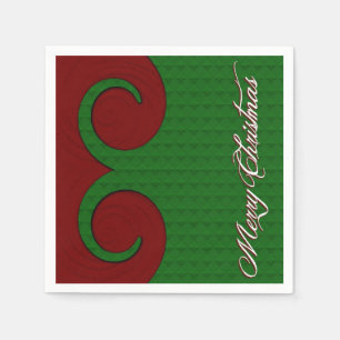 En Papier Serviettes Rouge et Vert à Tourbillon de Noël