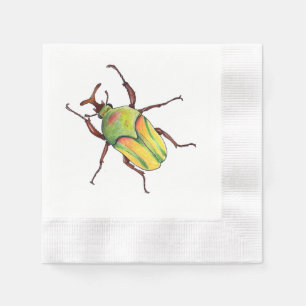 En Papier serviettes vertes d'insecte
