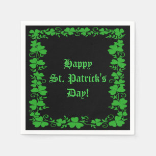 En Papier Serviettes vertes et noires du jour de St Patrick