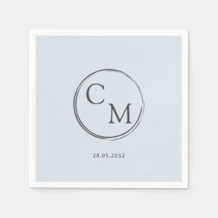 En Papier Simple et élégant monogramme Serviette